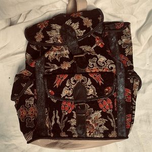 VINTAGE Leather and Cloth Backpack